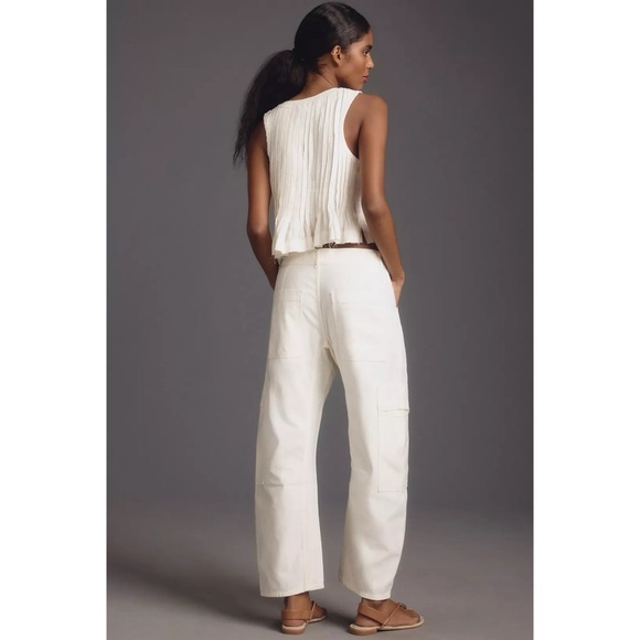New Citizens of Humanity Marcelle Low Slung Barrel Cargo Pants Pashmina White 29 - Picture 12 of 13